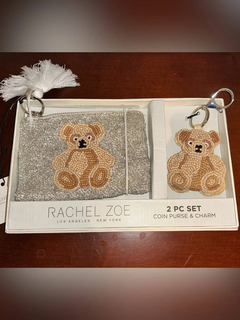 NIB Rachel Zoe Beaded Coin Purse & Charm Sets